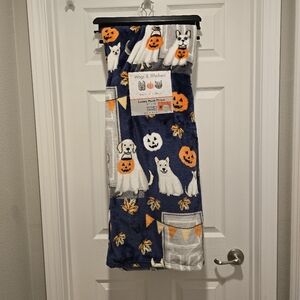 NWT Ghost Dogs And Pumpkin Fleece Throw Blanket-50" X 70"